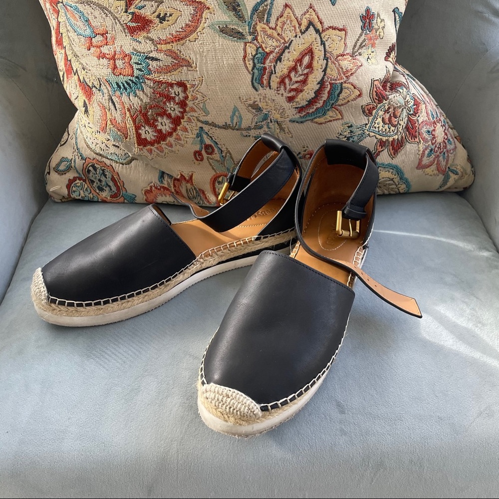 See by Chloé Glyn Leather Flatform Espadrilles